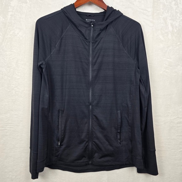 Athleta Tops - Athleta Pacifica Illume UPF Relaxed Jacket M Full zip black athleisure 657489